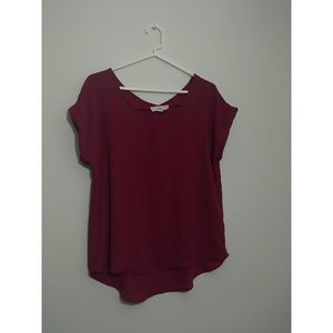 Flowy red chiffon blouse